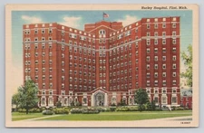 Hurley Hospital Flint Michigan Postcard