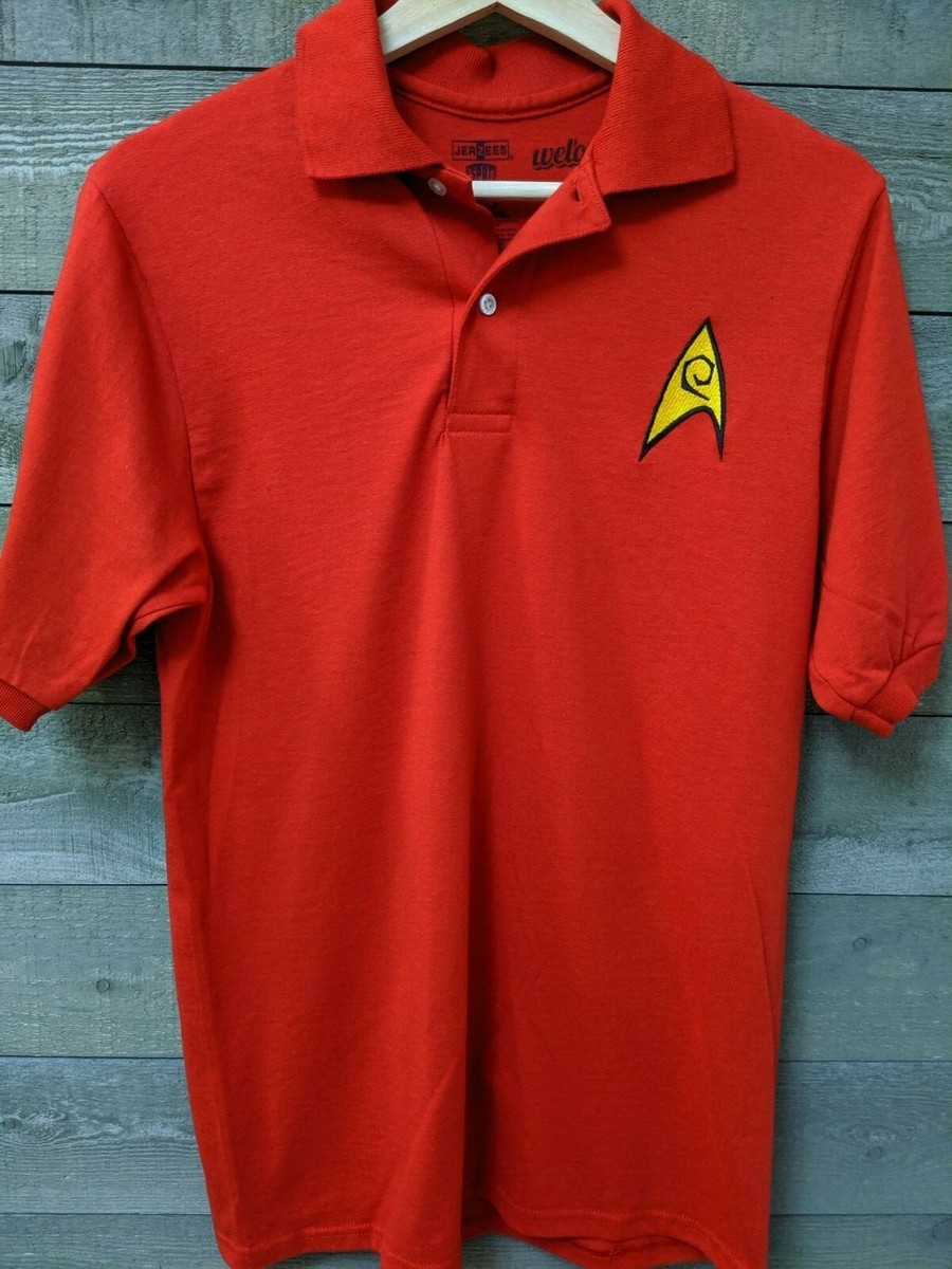 Welovefine Star Trek Adult Sz S Polo Shirt Embroidered Red Shirt