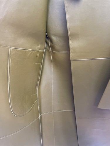 Worn Once ALLSAINTS Farren Leather Mac Trench Coat,Moss Green, UK size 6.£899 - Picture 6 of 10