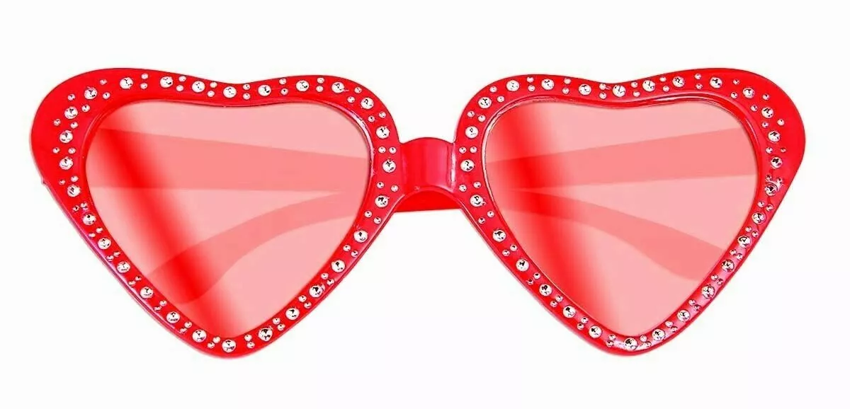 HEART SHAPED RED GLASSES Valentines Day Gift Love Clout Sunglasses Bling Funny