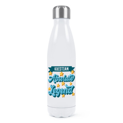 Personalised Absolute Legend Double Wall Water Bottle Fathers Day Dad Teacher