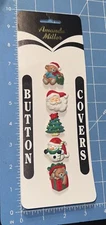New Set of 5 Vintage Amanda Miller Christmas Button Covers Santa/ Snowman / Bear