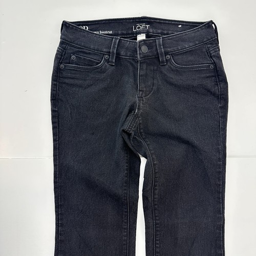 Loft Curvy Bootcut Women's size 0P Black Denim Jeans - Picture 2 of 5