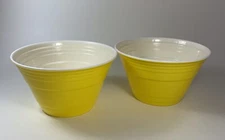 Serving Bowls Yellow Set Of 2 Hard Plastic Deep Reusable