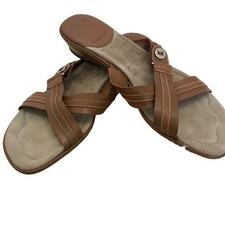 Cole Haan Women's Strappy Brown Leather Comfort Walking Sandal Size 8
