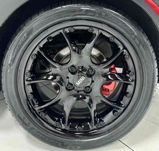 X4 Genuine Mini R series style 98 Web Spoke 2 piece ALLOY WHEELS IN GLOSS BLACK