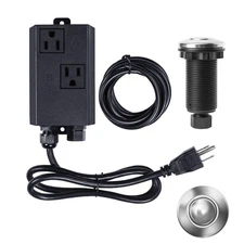 Garbage Disposal Air Switch Kit Dual Outlet Sink Top Waste Disposal Long