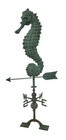 Zeckos Beautiful Verdigris Finish Seahorse Weathervane With Roof Mount
