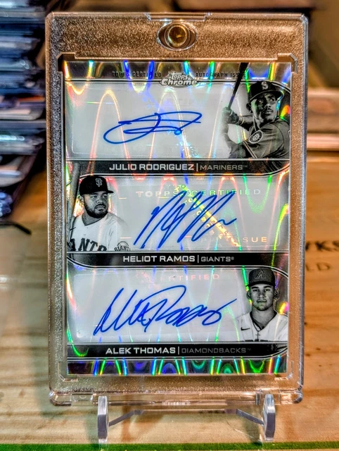 2022 Topps Chrome Julio Rodriguez Heliot Ramos Alek Thomas #/10 Rookie Auto RC