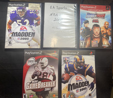 5 PlayStation 2 Games_Madden 03 & 05| NBA Live 2005| NCAA | Smack Down vs Raw