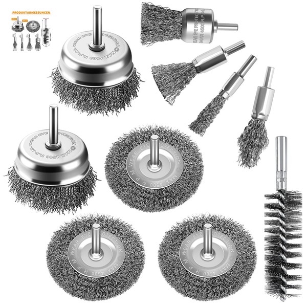 DrahtbüRsten Set StahlbüRsten Rostentfernung Polieren Metall 10 StüCk-image