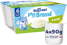 - P’Tit Brassé Poire Alimentation Bébé 6 Mois Coupelle 4 X 100G