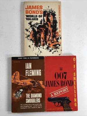 Lot of 3 James Bond's World of Values, The Diamond Smugglers, 007 JB A Report PB
