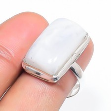 Rainbow Moonstone Gemstone Adjustable Ring Handmade Antique Gift Jewelry FR 1341