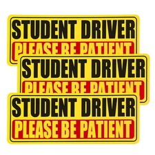 3PCS Student Driver Magnet for Car, Reflective Please Be Patient Sticker Magn...