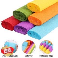 CCINEE 6pc Crepe Paper Rolls Flower Making Kit Floral Tape