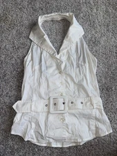 VINTAGE Y2K Rampage Clothing Co. Collared Halter Blouse Top Sz S DISCONTINUED