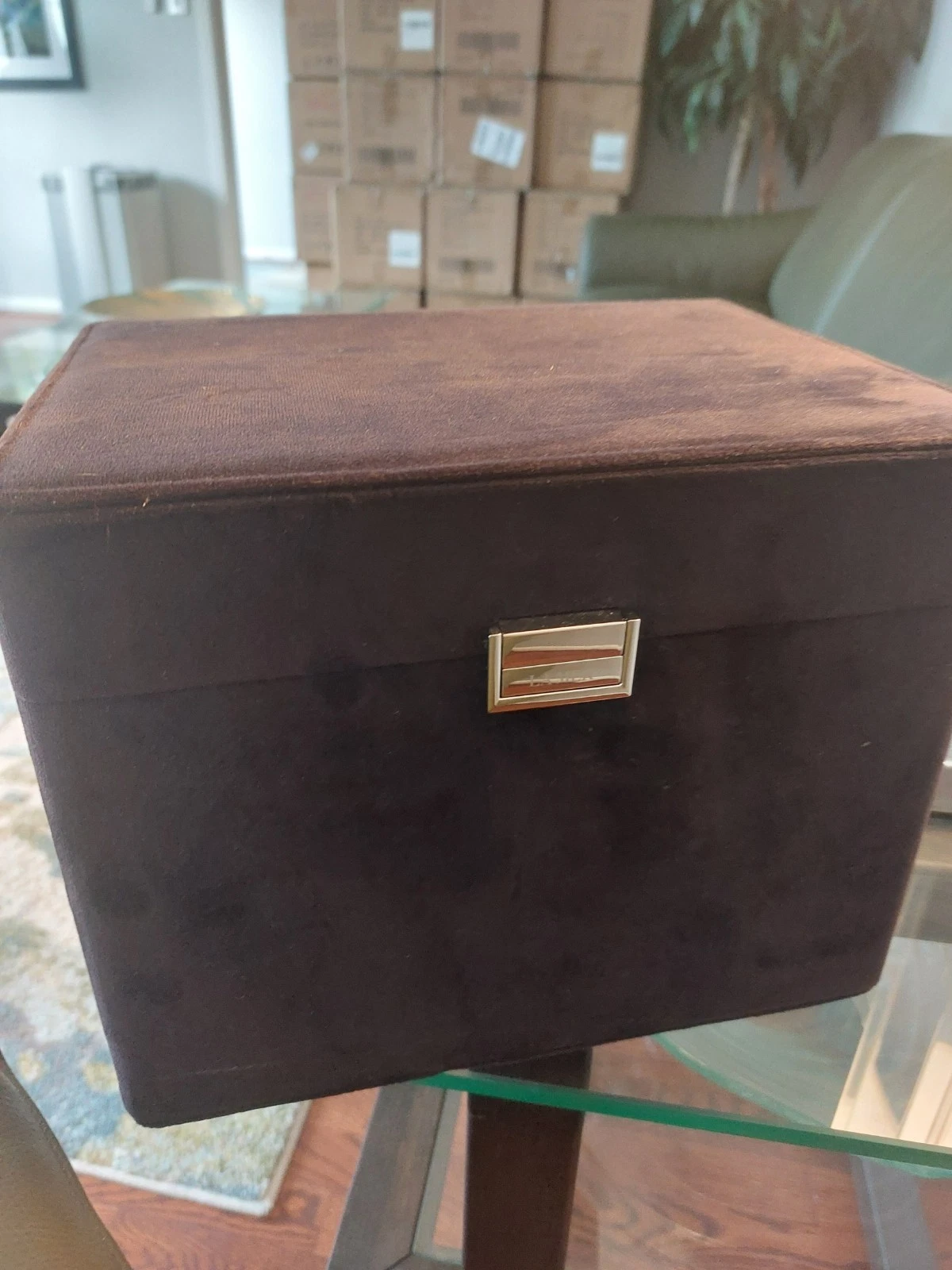 La Mer Large Black Velvet Vanity Box Skincare, Makeup, Jewelry Storage