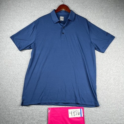 Callaway Polo Shirt Adult Large Blue Striped Opti Dri Golf Performance Men