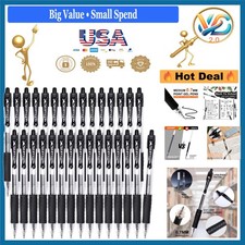 30 Pack Black Gel Pens - Fine Point Retractable Rollerball Pens for Smooth Wr...