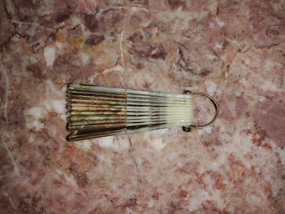 Ventilador francês antigo pintado à mão Eventail século XIX - Imagem 4 de 4