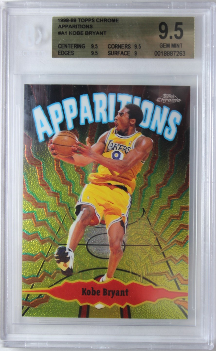 1998-99 Topps Chrome Kobe Bryant Apparitions Card #A1 BGS 9.5 Gem Mint