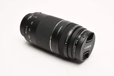 Canon EF 75-300mm f4-5.6 III Telephoto zoom lens, caps, UV, Tested