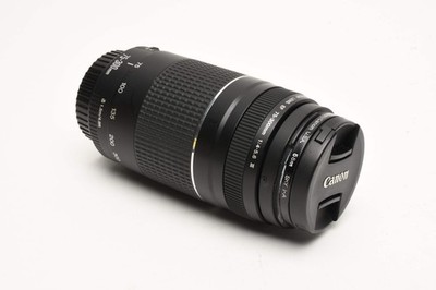 Canon EF 75-300mm f4-5.6 III Telephoto zoom lens, caps, UV, Tested