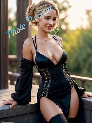 Foto Frau Glamour Kleid schwarz schick Pinup Stil 15x20 (1517)