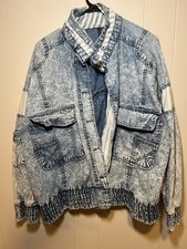 Pan Asia Denim Jacket Acid Wash Size Large Vintage