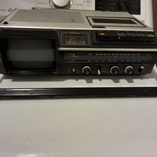 Vintage Solid State TV Radio Cassette Recorder Portable Weather Crt JCPenney 80s