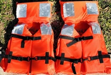 Lot Of Two (2) - Child USCG Type 1 Offshore Lifejackets - Up To 90 Lbs. - Foam