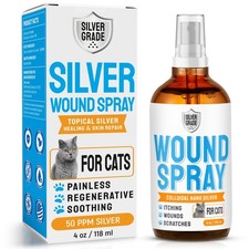 Cat Wound Care Spray with Silver Wounds, Rashes, Hot Spots, Itch, Scratc
