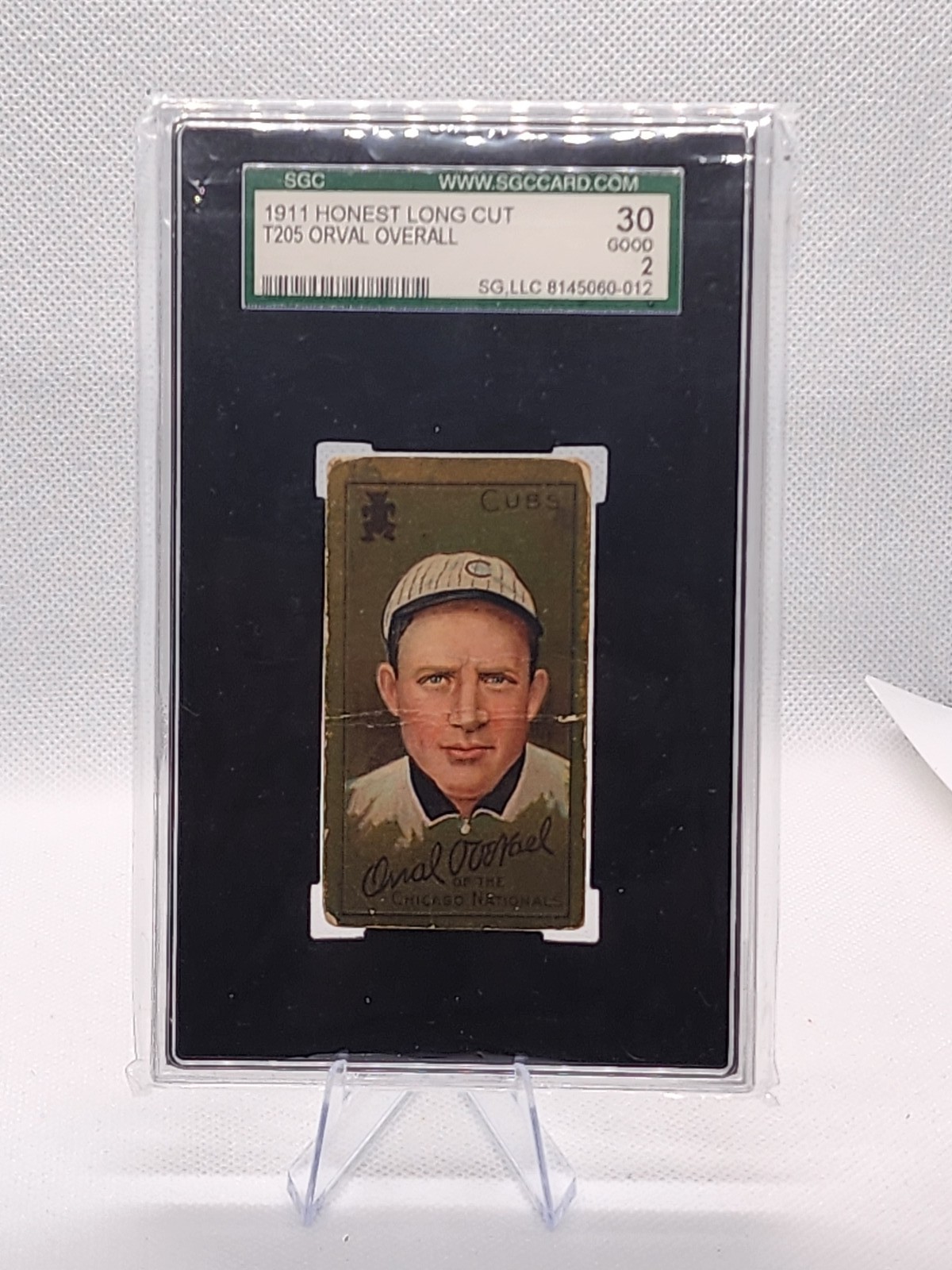 Orval Overall Honest Long Cut Rookie (RC) 1911 T205 SGC 2 SGC 30 Vintage Label