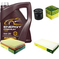 Inspektionspaket 5L Mannol Energy Premium 5W-30 FüR Opel Tigra Twintop Combo