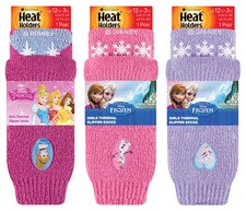 NEW Heat Holders Girls Kids Thermal Slipper Socks, Frozen, Disney & Minions 