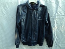 Vintage ABC Network Satin Nylon Blue Jacket 1990s Adult in Size Medium w/ Hoodie