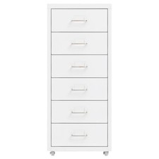 Schedario Mobile Bianco 28x41x69 cm in Metallo