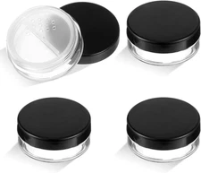 4 Pack 10ml Refillable Powder Containers Travel Makeup Sifter Jars Cosmetic Case