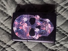 Zippo Skull & Gothic Theme Lighter with Floral Skull Design