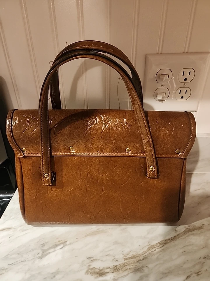 Bolso de mano Spilene marrón para mujer de cuero sintético vintage 12 ancho 8 largo Foto 2 de 4