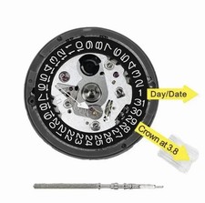 Seiko SII NH35 NH35A Automatic Watch Movement Date at 3.8 w/ Black Date Disc