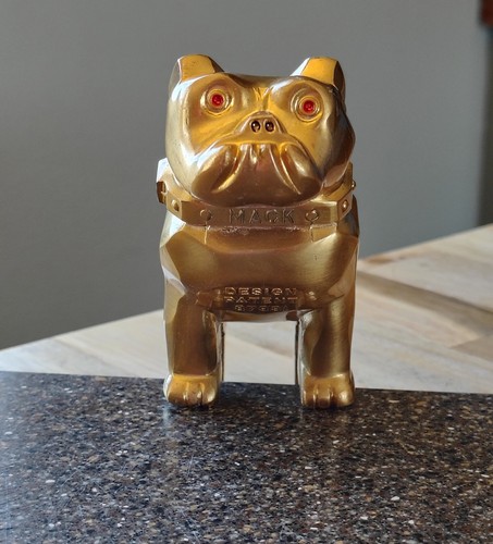 Vtg MACK TRUCK Bulldog Gold / Brass-tone Hood Ornament Accessory Patent 87931