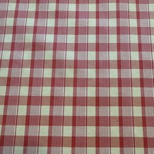 Plaid Fabric 1 yds x 56 Yellow Red Upholstery 100 Cotton Woven