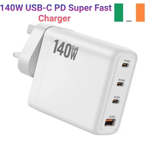 140W Fast Charger Plug USB-C PD Type C For Apple iPhone Samsung Laptop Adapter