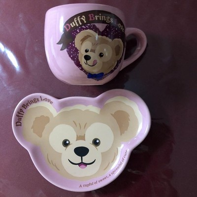 Tokyo Disney Sea Duffy's Cute Cup and Saucer Set Pink Tableware Good Condition