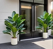 2 Large Tree 36Leaves Artificial Banana Green Tree Indoor Outdoor  Office Decor