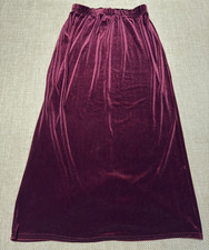 Vtg Velvet Maxi Burgundy Skirt STELLA XXL Elastic Waist Witchy Goth Fairygoth