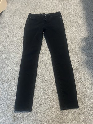 7 For All Mankind Women's Black Skinny Slim Jeans Stretch Zip Button Pockets