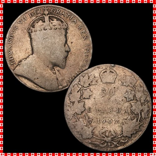 1907 Canada 50 Cents — photo from the most recent tracked eBay sale